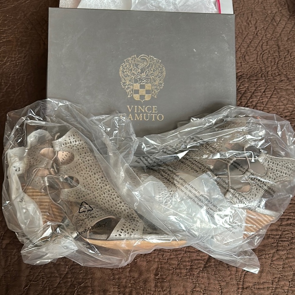 Vince Camuto Gray Perforated Sandals